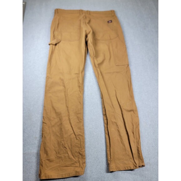 Dickies Carpenter Pants Mens 34x34 (36x33) Brown Canvas Stretch Work Distressed - Picture 15 of 16